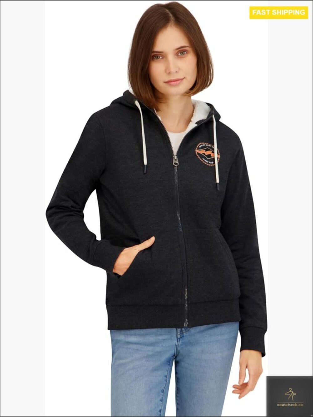 Full Zip Sherpa Lined Hoodie Jacket Premium Fleece Cozy Stylish Jacket Layering